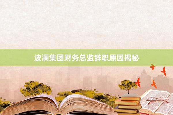波澜集团财务总监辞职原因揭秘