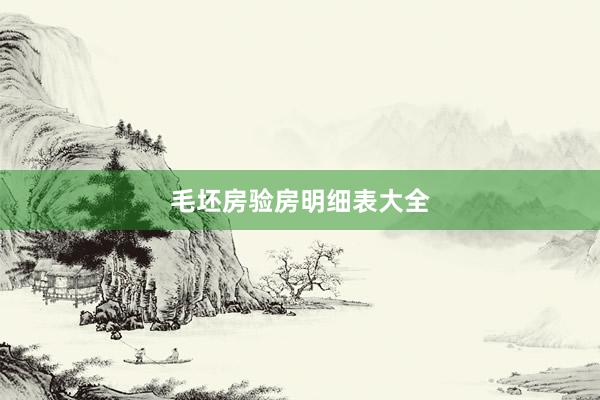 毛坯房验房明细表大全